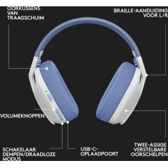 Logitech Lightspeed G435 Wireless Headset Blue & White - Ultimate Comfort & Immersive Sound!